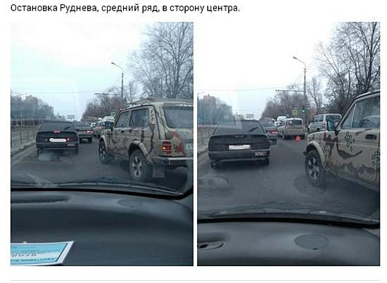 На юге Волгограда собирается пробка из-за автоаварии