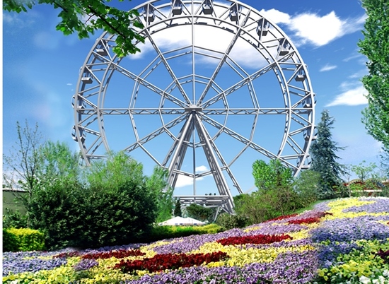 Многотонную ось колеса обозрения устанавливают в Центральном парке Волгограда
