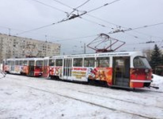 На линию вышел специально оформленный к 75-летию победы под Сталинградом трамвай