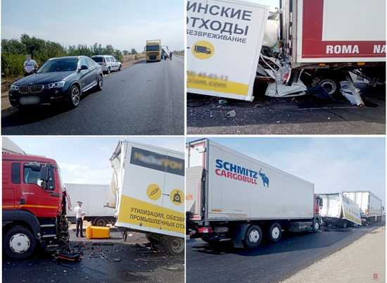 На трассе в Волгоградской области при столкновении трех грузовиков погиб человек
