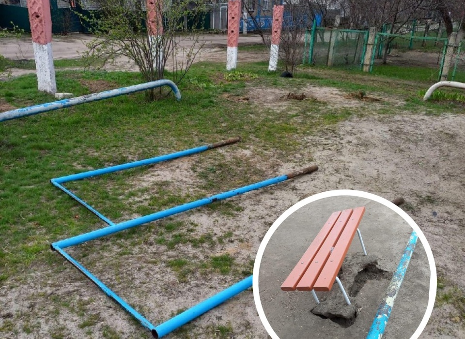 В Урюпинске Волгоградской области вандалы разгромили спортплощадку