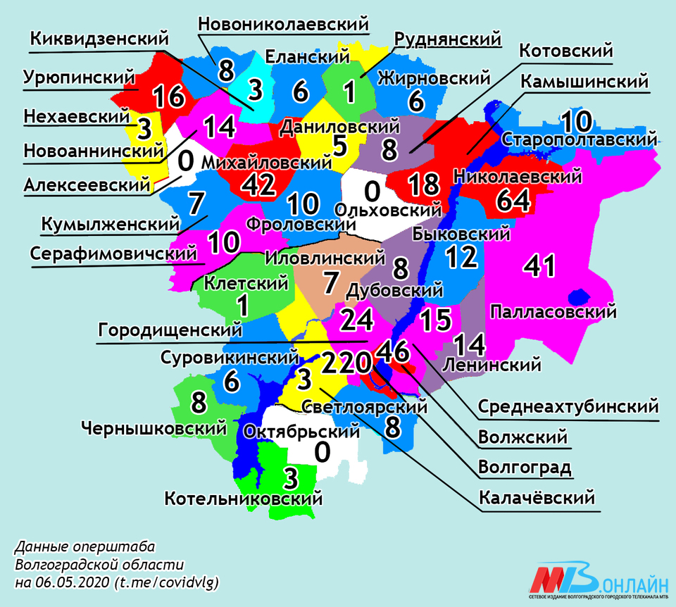 Карта районов волгоградской области с границами районов