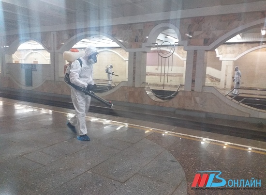 Подземные станции Волгоградского метротрама прошли дезинфекцию