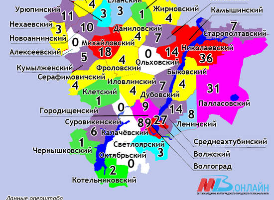Волгоград районы города на карте