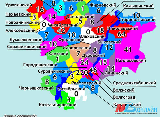 Волгоград районы города на карте