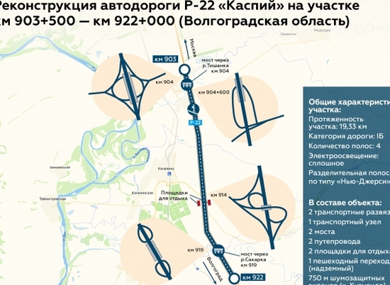 В Волгоградской области открыто движение на обновлённом участке трассы Р-22