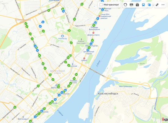 Яндекс.Карты покажут движение автобусов в Волгограде и Волжском