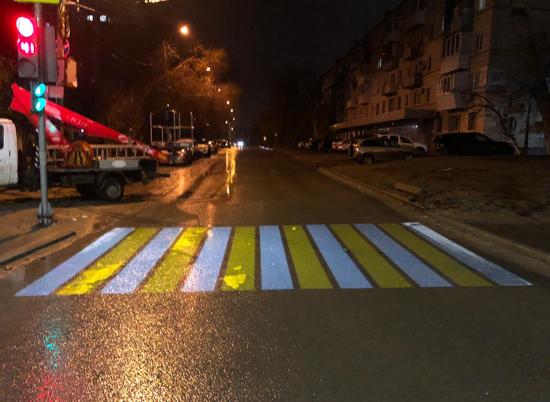 В Волгограде начали тестировать новый проекционный пешеходный переход