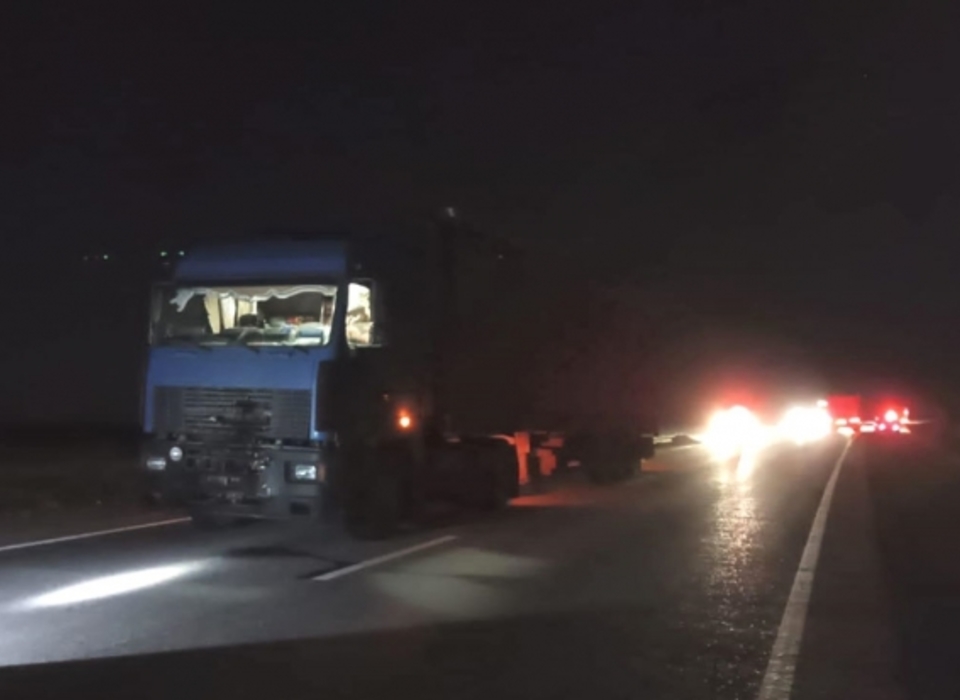 В Волгоградской области на трассе два грузовика сбили 47-летнюю женщину