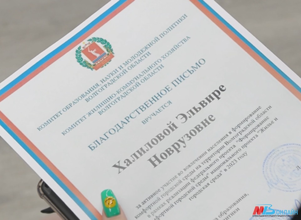 В Волгограде благодарственными письмами наградили волонтёров городской среды