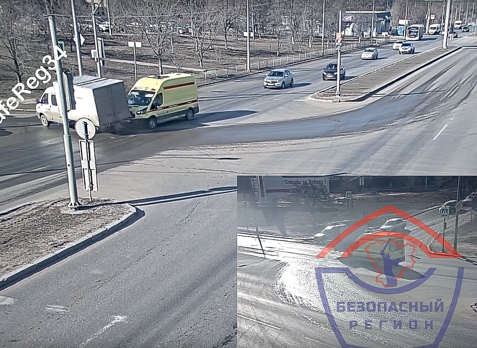 Момент ДТП с реанимобилем в Волгограде попал на видео