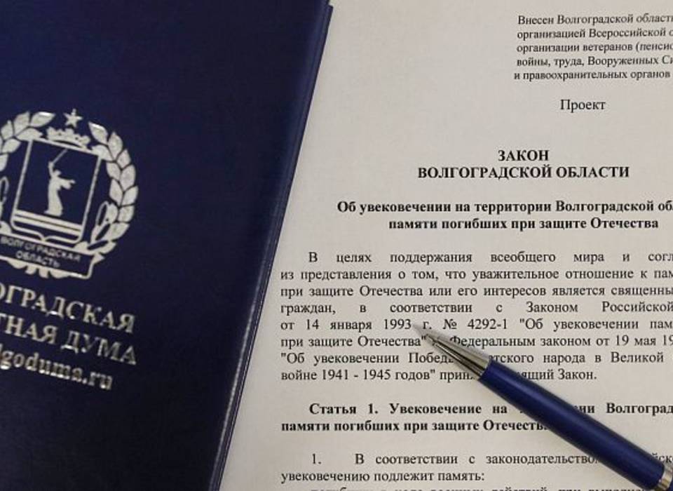 Волгоградские ветераны внесли закон о сохранении памяти героев